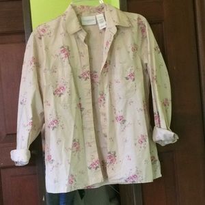 Liz Claiborne Floral Button Down Top
